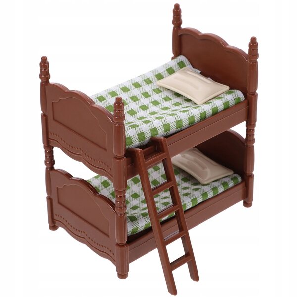Miniatura letto a castello in plastica per decorazione casa delle bambole, 10x9,6x6 cm