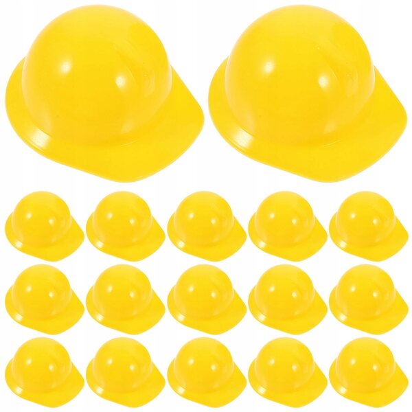 Mini cappelli di sicurezza in plastica gialli per decorazioni e giochi