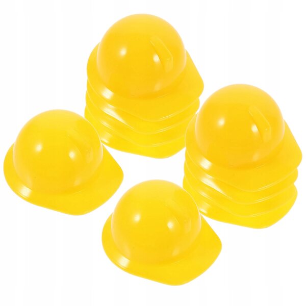 Mini cappelli di sicurezza in plastica gialli per decorazioni e giochi