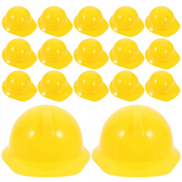 Mini cappelli di sicurezza in plastica gialli per decorazioni e giochi
