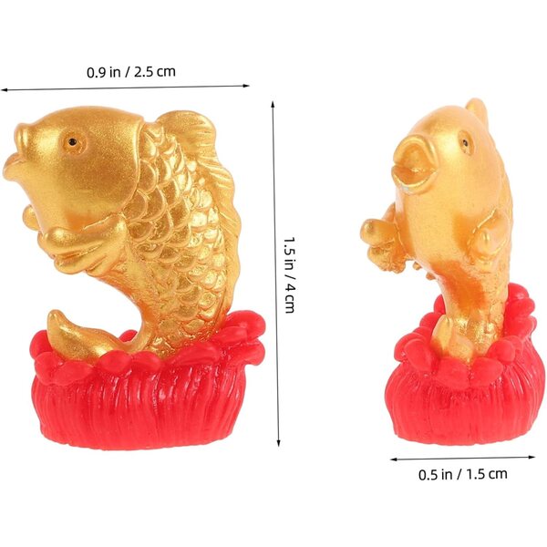 YARNOW 4 statuette miniatura pesce koi resina per decorazioni Feng Shui casa e ufficio