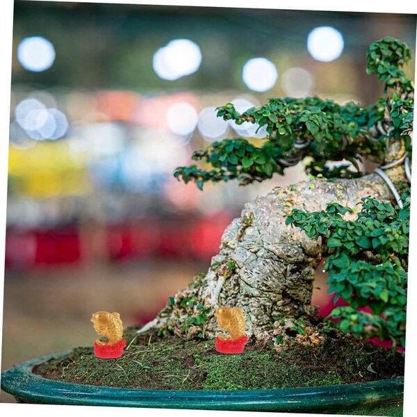 YARNOW 4 statuette miniatura pesce koi resina per decorazioni Feng Shui casa e ufficio