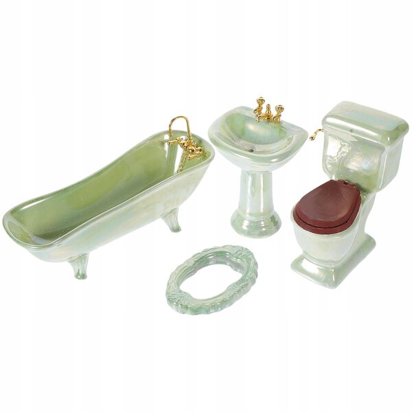 Mini realistisches Keramik-Badezimmermöbel-Set für Kinder – kreatives und sicheres Spielen
