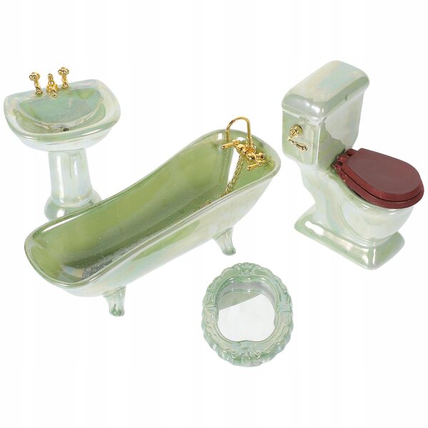 Mini realistisches Keramik-Badezimmermöbel-Set für Kinder – kreatives und sicheres Spielen