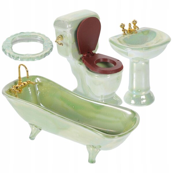 Mini realistisches Keramik-Badezimmermöbel-Set für Kinder – kreatives und sicheres Spielen