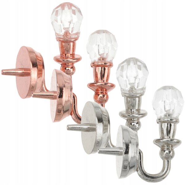 Mini lampade da parete per casa delle bambole in metallo - set da 4 pezzi