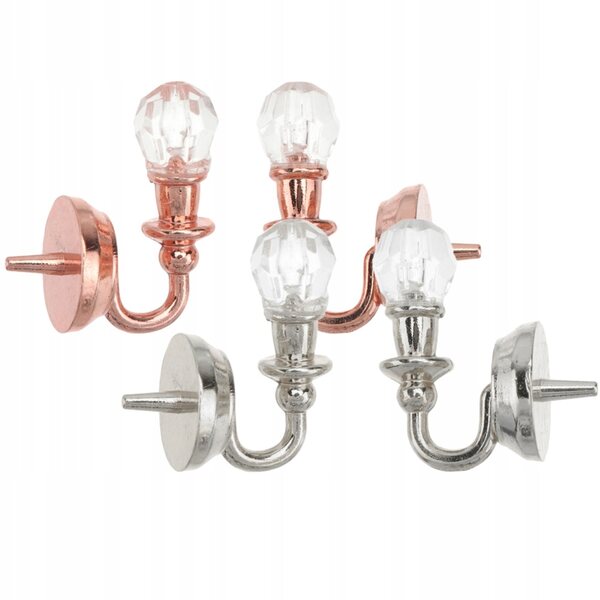 Mini lampade da parete per casa delle bambole in metallo - set da 4 pezzi