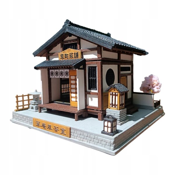 Miniaturistische montageset: Japanse Herbaciarna op schaal 1:64 in hars
