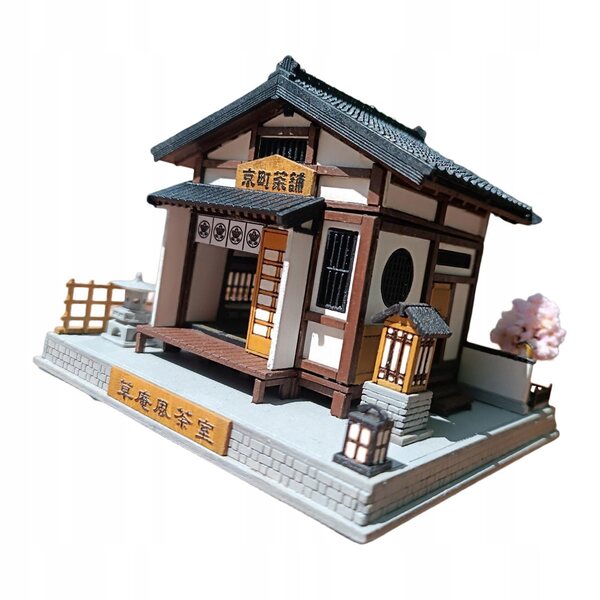 Set Miniaturistico da Montare: Herbaciarna Giapponese in Scala 1:64 in Resina