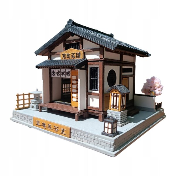 Set Miniaturistico da Montare: Herbaciarna Giapponese in Scala 1:64 in Resina