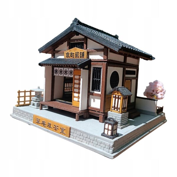Set Miniaturistico da Montare: Herbaciarna Giapponese in Scala 1:64 in Resina