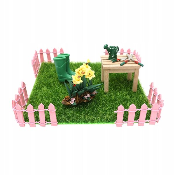 Dekoratives Miniatur-Gartenset für Puppenhaus aus Holz und Harz