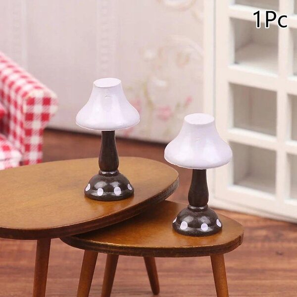 1:12 Lampa stołowa do domku dla lalek Scena życia Drewno Lampka na biurko Akcesoria dla lalek