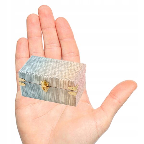 Mini valigia 1:12 per casa delle bambole in legno verde e giallo