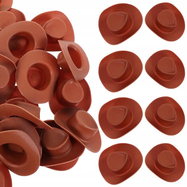 30 braune Mini-Cowboyhüte für Puppen und DIY-Dekorationen