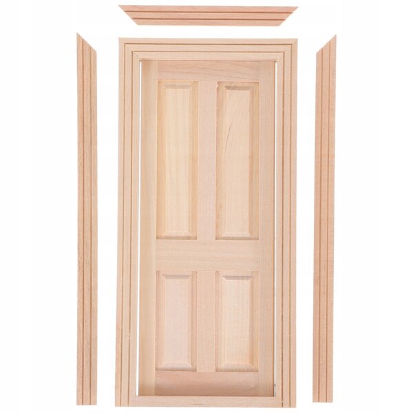 Miniature porte in legno khaki per casa delle bambole, scala 1:12, fai da te
