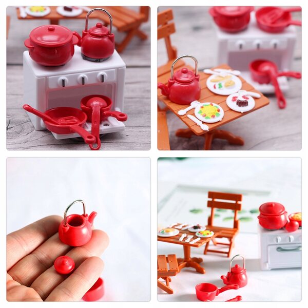 Mini utensili da cucina per casa delle bambole realistici e decorativi