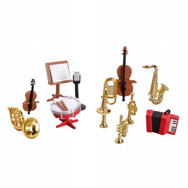 Miniatuur muziekinstrumenten voor poppenhuisdecoratie realistisch 1:12