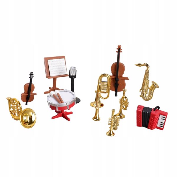 Miniatuur muziekinstrumenten voor poppenhuisdecoratie realistisch 1:12