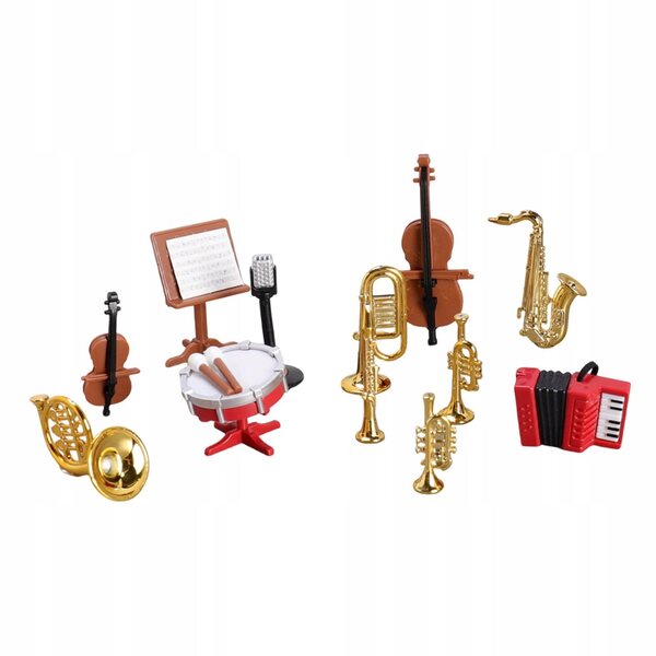 Miniatuur muziekinstrumenten voor poppenhuisdecoratie realistisch 1:12