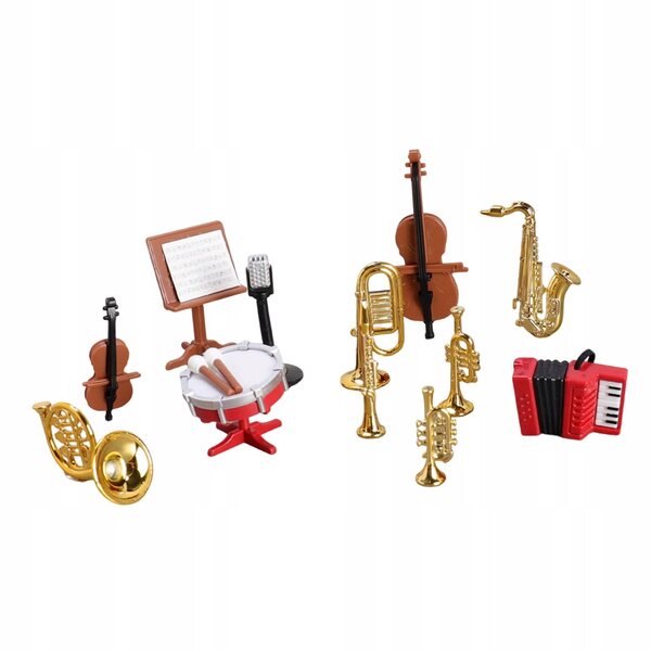 Miniatuur muziekinstrumenten voor poppenhuisdecoratie realistisch 1:12