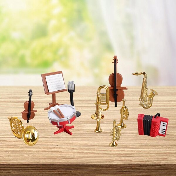 Miniatuur muziekinstrumenten voor poppenhuisdecoratie realistisch 1:12