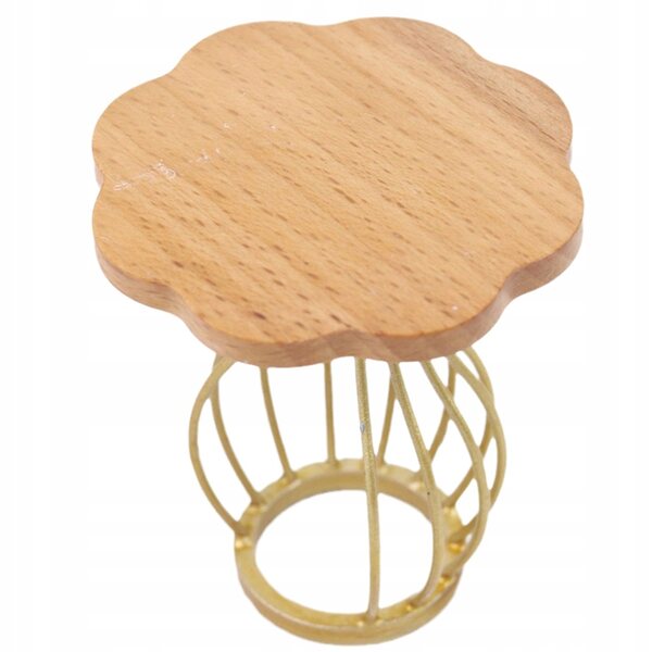 Mini Tavolino da Tè in Legno Beige per Case delle Bambole, Realistico e Dettagliato