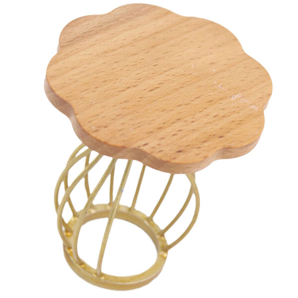 Mini Tavolino da Tè in Legno Beige per Case delle Bambole, Realistico e Dettagliato
