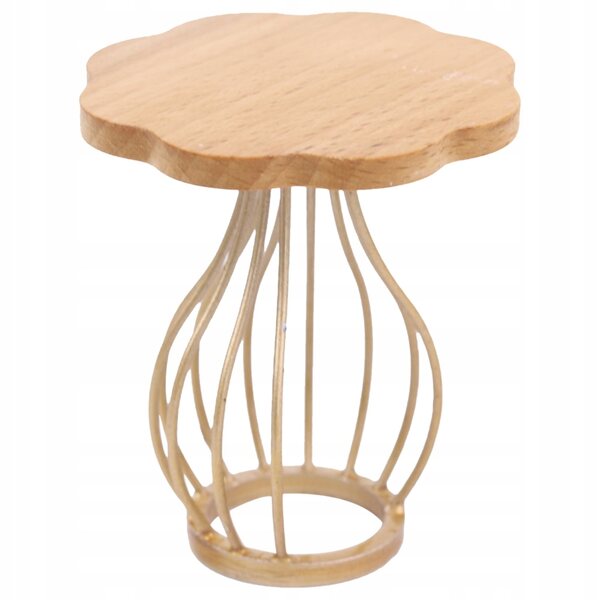 Mini Tavolino da Tè in Legno Beige per Case delle Bambole, Realistico e Dettagliato