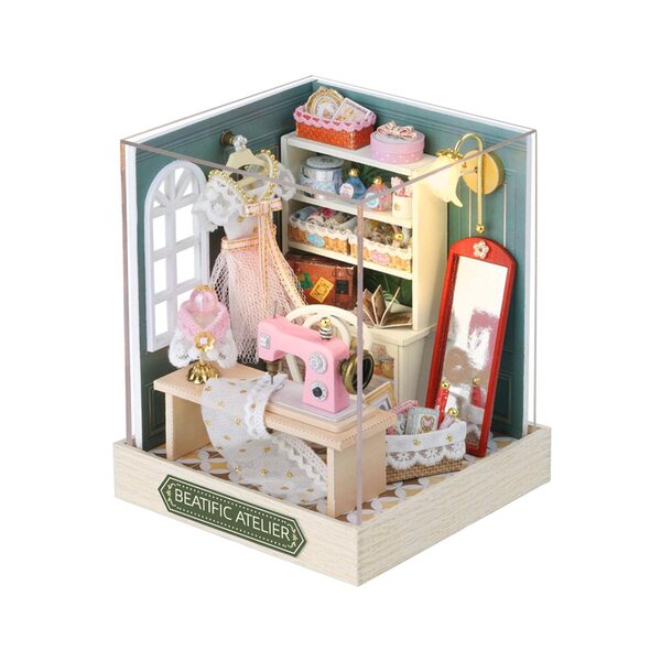 DIY Puppenhaus-Miniatur aus Holz mit Lichtern – kreatives und dekoratives Set