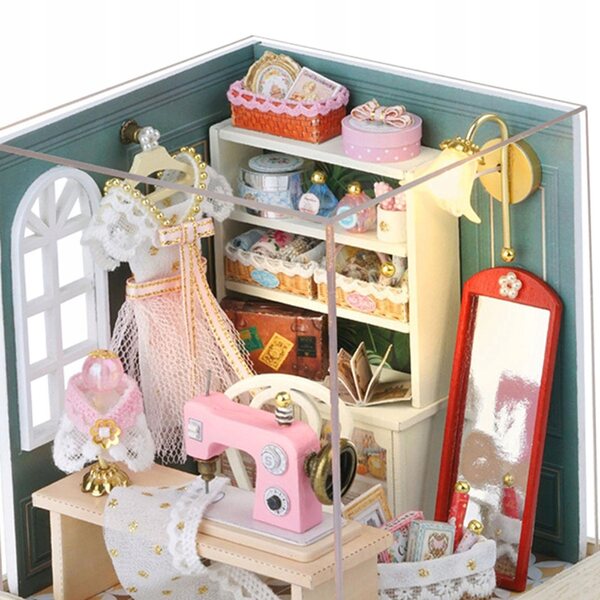 DIY Puppenhaus-Miniatur aus Holz mit Lichtern – kreatives und dekoratives Set
