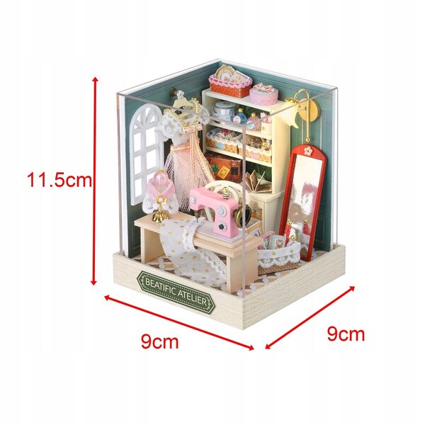 DIY Puppenhaus-Miniatur aus Holz mit Lichtern – kreatives und dekoratives Set