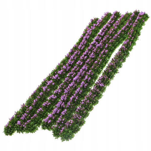 6 realistische Miniaturpflanzen für den dekorativen Garten aus violettem Kunststoff