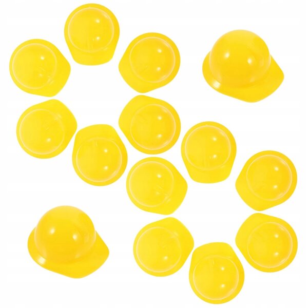 Mini casco da costruzione in plastica gialla per decorazione mini bambole 30 pezzi
