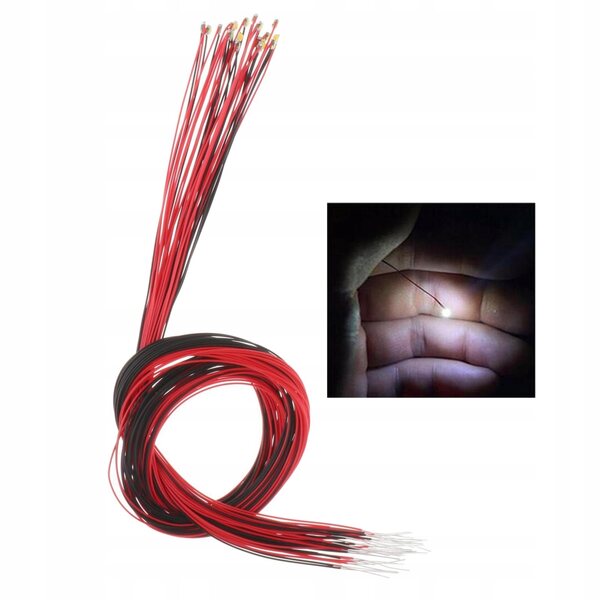 Set 20 LED SMD 0805 bianche con filo saldato lunghezza 30 cm per modellismo