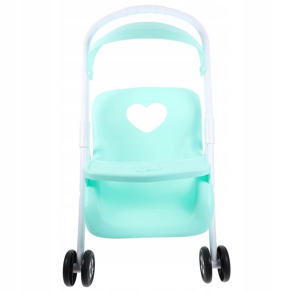 Leggero passeggino in plastica per bambole, sicuro e facile da usare, verde chiaro