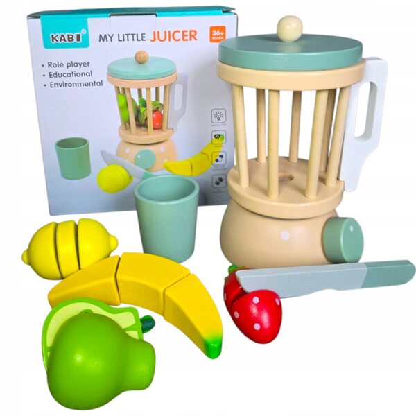 Holzküchenset für Kinder mit Zubehör und KABI My Little Juicer Mixer
