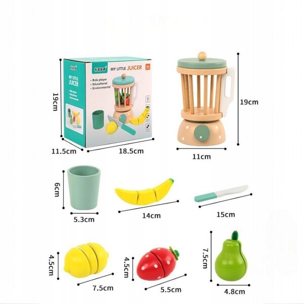 Holzküchenset für Kinder mit Zubehör und KABI My Little Juicer Mixer