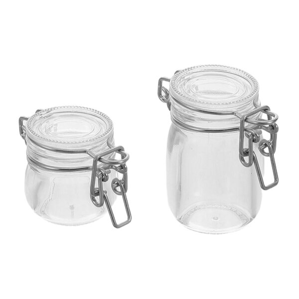 Durchsichtige Miniatur-Kunststoffdosen mit Deckel für Puppenhäuser – 2er-Set