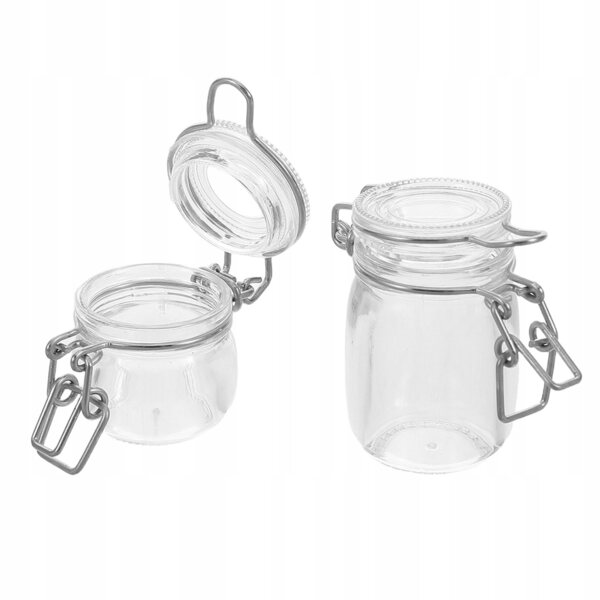 Durchsichtige Miniatur-Kunststoffdosen mit Deckel für Puppenhäuser – 2er-Set