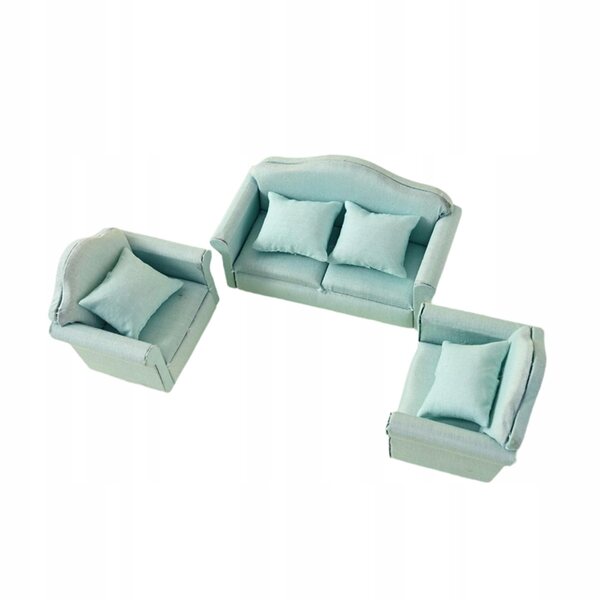 Holzsofa für Puppenhäuser im Maßstab 1:12, dekoratives Möbel-Miniatur-Set
