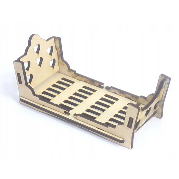Miniatur-Bettdekoration aus Holz, 55 x 115 x 60 mm, für Scrapbooking und Decoupage
