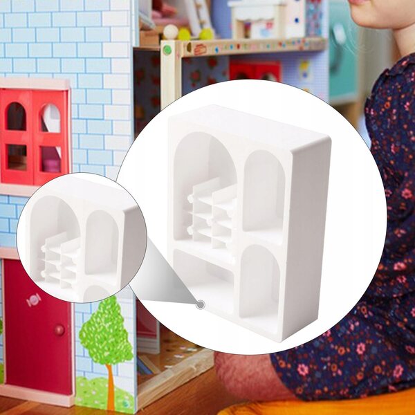 Mini credenza bianca per casa delle bambole 1:12 senza piedi, ideale per scenari e modellismo