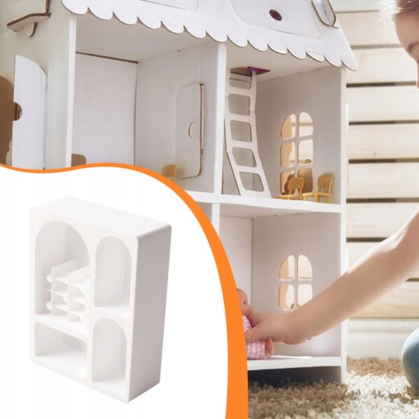 Mini credenza bianca per casa delle bambole 1:12 senza piedi, ideale per scenari e modellismo