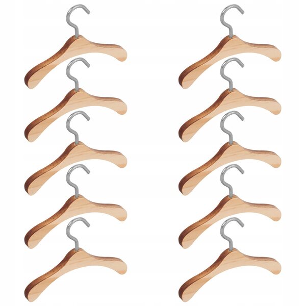 10 Mini-Kleiderbügel aus Holz für Puppenkleidung, kompakt und widerstandsfähig