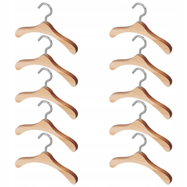 10 Mini-Kleiderbügel aus Holz für Puppenkleidung, kompakt und widerstandsfähig