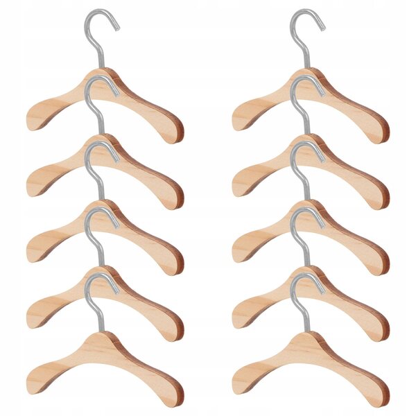 10 Mini-Kleiderbügel aus Holz für Puppenkleidung, kompakt und widerstandsfähig
