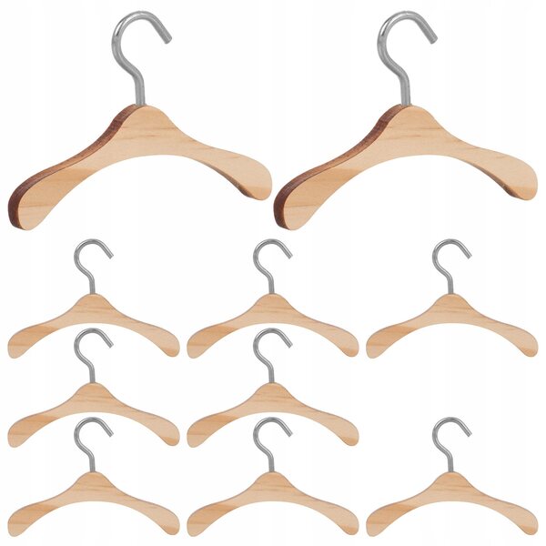10 Mini-Kleiderbügel aus Holz für Puppenkleidung, kompakt und widerstandsfähig