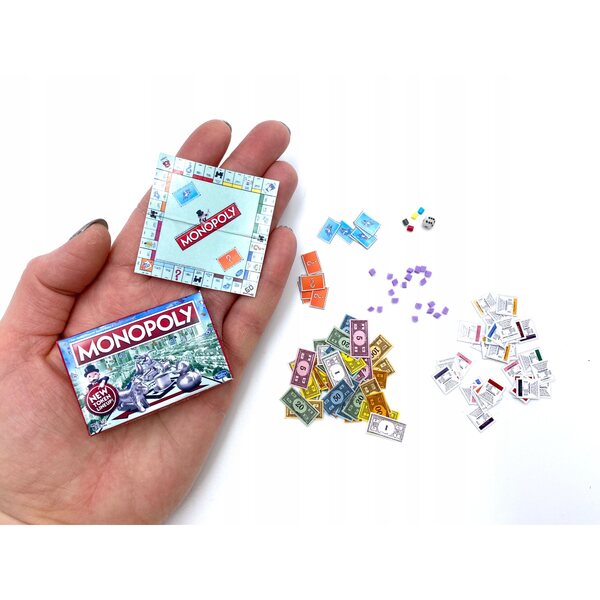 Miniatura gioco Monopoly per bambole fino a 30 cm - accessori per case delle bambole
