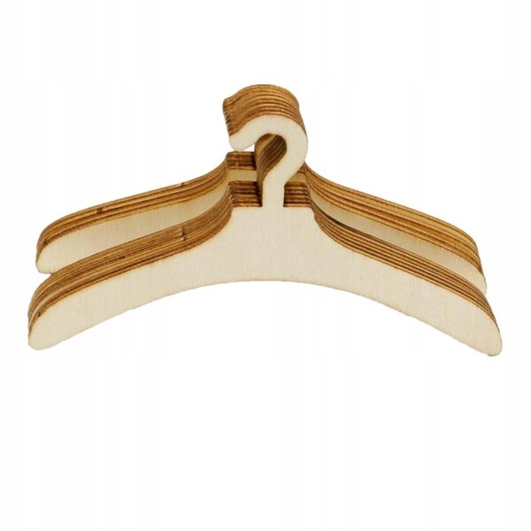 Lot de 10 cintres en bois pour vêtements de poupée 1/12 mesurant 12,7x7,1 cm